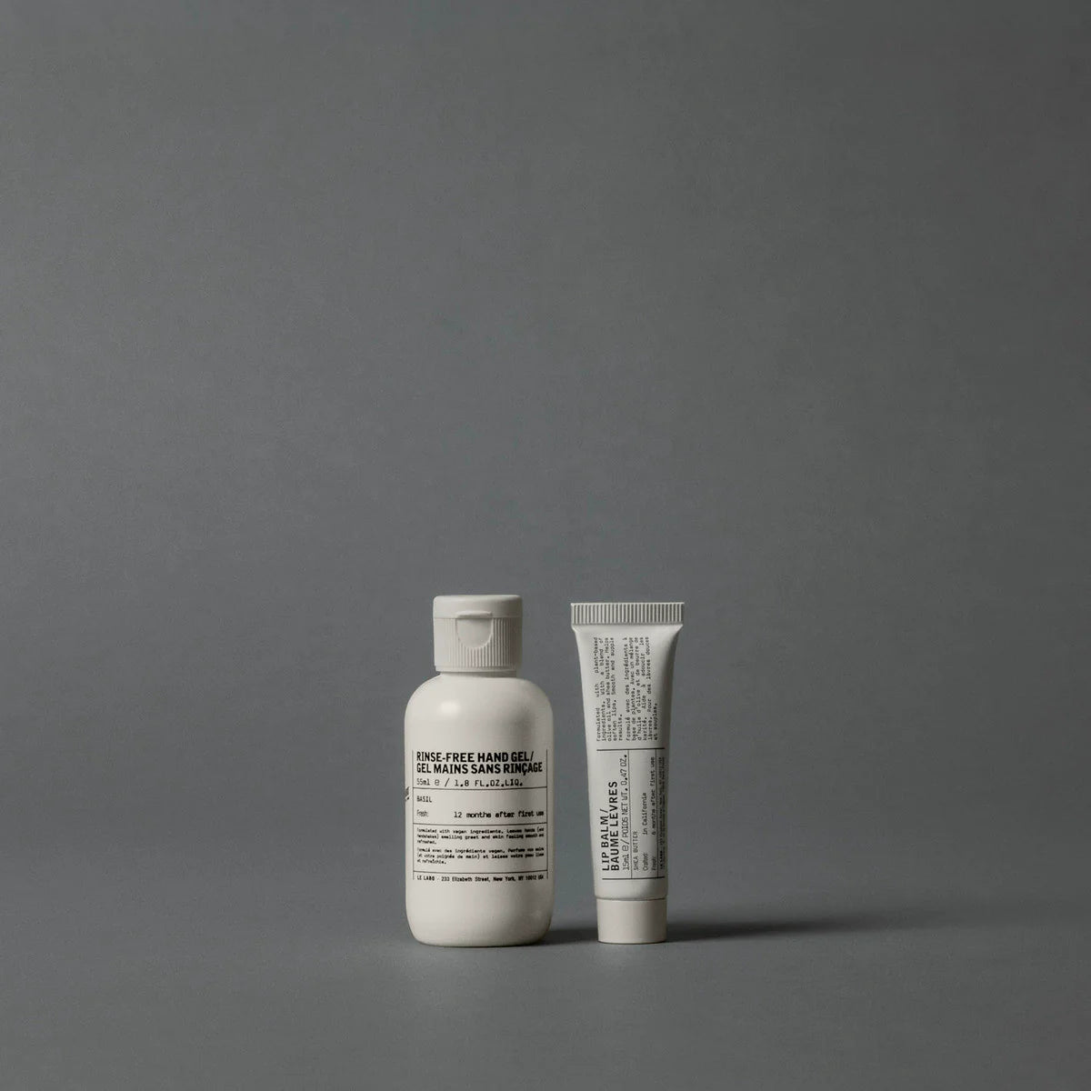 Le Labo Fragrances HAND GEL & LIP SET | basil & unscented